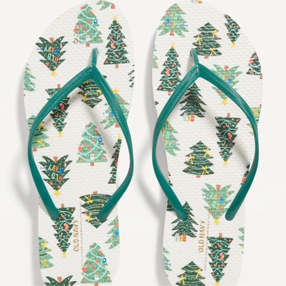 NWT OLD NAVY Patterned Flip-Flop Sandals (Partially Plant-Based) Tree Print  9 - Picture 1 of 1